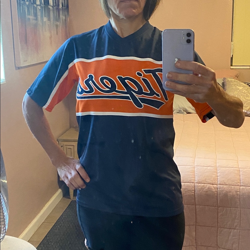 Stitches Detroit Tigers Navy and Orange Jersey M/F